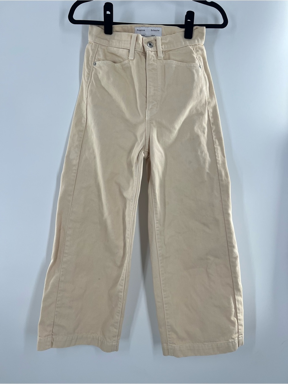 proenza schouler high waist crop wide leg tan jeans size 26